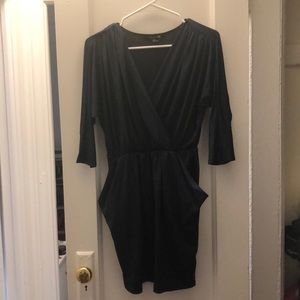 Navy Three Quarter Sleeve Forever21 Dress